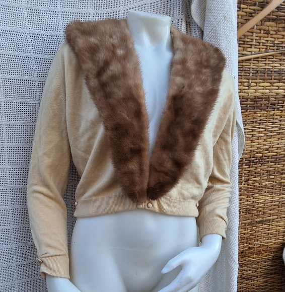 Vintage Mink Collar sweater S-M - Picture 1 of 13